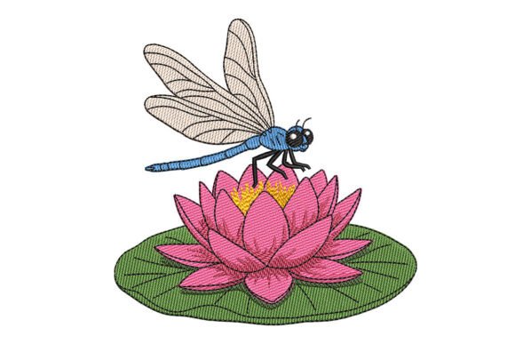 Dragonfly at the Lotus Embroidery Review