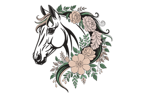 Horse with Roses