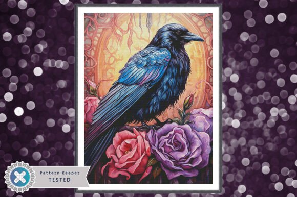 Raven Roses Cross Stitch Pattern