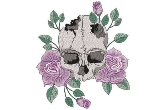 Skull with Roses Flower Embroidery Design Review